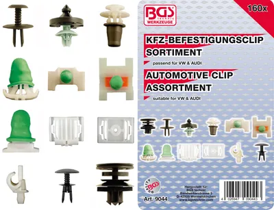 Produktbild von BGS 9044 Kfz-Befestigungsclip-Sortiment für Audi, VW, 160-tlg.