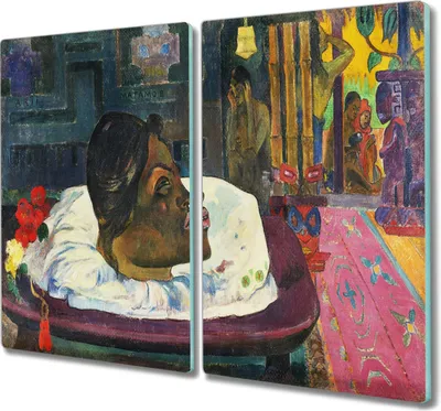 Produktbild von Coloray Schneidebrett Herdabdeckplatte 2x30x52 cm Kochplattenabdeckung Hackbrett Küchenbrett - Gauguin Eingeborene