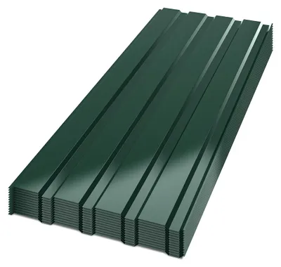 Image de Peviasot, 12 pièces de tôle de toiture, tôle ondulée, tôle profilée, plaques en métal, surface lisse, avec gants, 115x45 cm, 0,25 mm, 6 m², vert