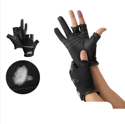 Produktbild von INF Professionelle dünne Sommer-Angelhandschuhe, atmungsaktiv und rutschfest, 1 Paar L