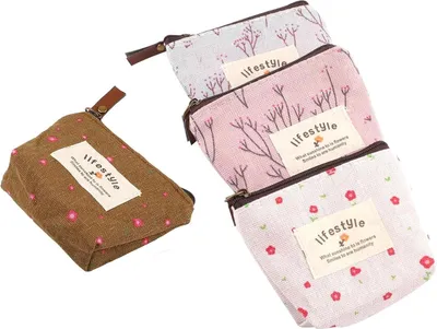 Produktbild von 4 Stück Kleiner Geldbeutel Damen, Geldbörse Mit Reißverschluss, Tragbare Mini Portemonnaie, Kosmetiktasche, Tasche Für Münzen, Karten, Schlüssel