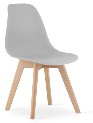 Produktbild von Designerstuhl Kito grau mit Beinen aus Buchenholz
