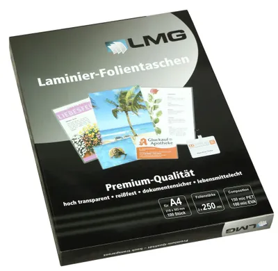 Produktbild von LMG Laminierfolien glänzend für A4 100 micron, 25 St.