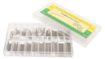 Immagine prodotto di 300 elementi di collegamento da 0,9 mm per cinturini di orologio, set di perni per bracciali in acciaio inossidabile, kit di ricambio, da 8 mm a 27 mm