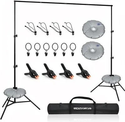 Produktbild von Famanu Hintergrundständer Set - 2x3m mit verstellbarer Höhe und Stabilität