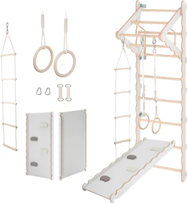 Produktbild von Gymnastický žebřík pro děti bílý, Gymnastický žebřík, Šplhací žebřík, Nástěnný gymnastický žebřík, Domácí prolézačka 100% ECO