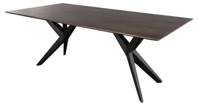 Produktbild von MASSIVMOEBEL24.DE Esstisch Akazie 200x100x76 grau lackiert Beine anthrazit matt SWISS EDGE #35