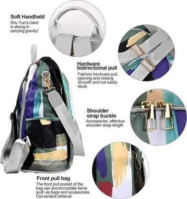 Productafbeelding van Rugzak Vrouwen 2-in-1 - Waterdicht Nylon - Antidiefstal - Ideaal voor Reizen