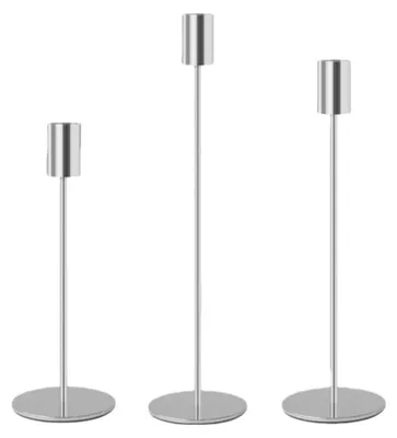 Produktbild von INF Silberne Eisen Kerzenständer 3er Set - Dekorative Kerzenleuchter für Hochzeit, Abendessen und Heimdeko