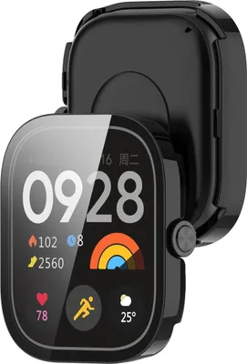 Produktbild von Bizon Case+Glass Uhrengehäuse für Xiaomi Redmi Watch 5, Schwarz