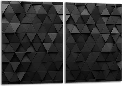 Obrázek produktu pro Sada krycích desek na sporák 2x40x52 cm Skleněný kryt varné desky, černý vzor