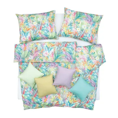 Produktbild von SCANquilt povlečení SATÉN DESIGN tropicana pestrá 100% dlouhovlákná česaná bavlna 140 x 200/70 x 90 cm