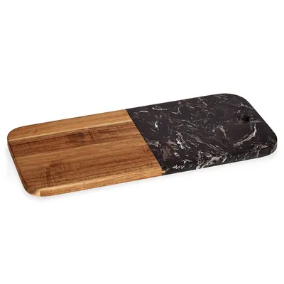 Obrázok produktu pre Servírovacia doska, mramor a drevo, 38 x 18 cm