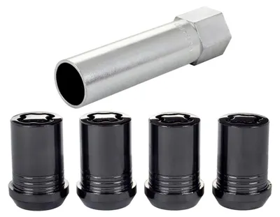 Produktbild von 25357SU Radsicherungsmuttern Tuner (schwarz) M12x1.5, Kegelsitz, Gesamtlänge 31,5 mm, SW21, Schlüsseldurchmesser 20,2 mm