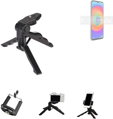 Produktbild von K-S-Trade Stativ Tisch-Ständer Dreibein Handy-Stativ Ständer kompatibel mit Ulefone Note 14 Mini-Stativ Smartphone Tripod Handy-Stativ aus Plastik