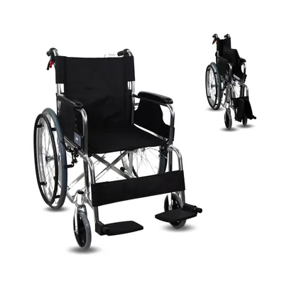 Image de Mobiclinic, fauteuil roulant pliant, Palacio, aluminium, manuel, support de parti, pour personnes âgées et handicapées, frein sur les mains courantes, ?noir