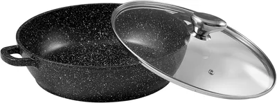 Slowcooker, gegossenes Aluminium, Ø 28 cm, schwarz, mit Glasdeckel