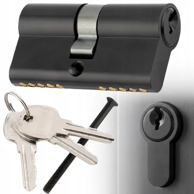 Produktbild von Türzylinder 30/40 für Zylinderschloss, schwarz, 3 Schlüssel, doppelseitig