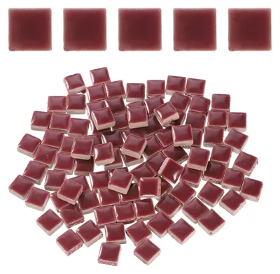 Mosaikfliesen 100 g, 1x1 cm, rosa-rot, Porzellan, DIY