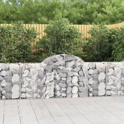 Produktbild von "Rabatt" Gabionen mit Hochbogen 40 Stk. - Stabile Konstruktion - 200x30x80/100cm Verzinktes Eisen - Beete CC7353