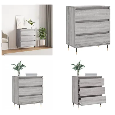 Produktbild von vidaXL Sideboard Grau Sonoma 60x35x70 cm Holzwerkstoff - Sideboard - Sideboards - Lagerschrank - Buffet