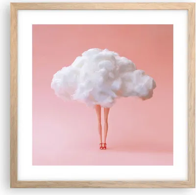 Produktbild von Gerahmtes Poster - Rahmen in heller Eiche - Wolke Beine Surrealismus - 40x40 cm - Wand Bild - Wanddeko - Wandbilder - Kunstposter - Wandposter - Bilderrahmen - Bilder - Kunstdruck - P2NAC40x40-4491
