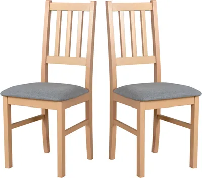 Produktbild von LeafDesign Esszimmerstühle Holz - Stuhl Buche Massiv - Stühle Esszimmer 2er Set - Holzstuhl - Esstischstühle - Küchenstühle 2er Set 2x BOS 4, sonoma