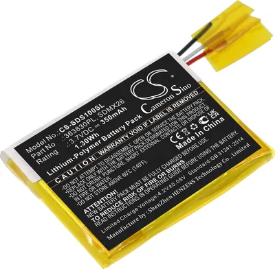 Obrázek produktu pro TECHTEK Baterie kompatibilní s [SanDisk] Clip Jam, Sansa Clip nahrazuje 363830PL, pro FT312933P, pro SDMX26