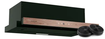 Obrázek produktu pro Klarstein ZenFusion podskříňková digestoř, 60 cm podskříňková digestoř s teleskopickým odsáváním, průtok vzduchu 323 m³/h, třída energetické účinnosti A, dotykové ovládání, LED osvětlení, černá barva