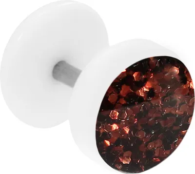 Produktbild von Fake Plug Ohrstecker weiß Glitterline Farbe - Braun