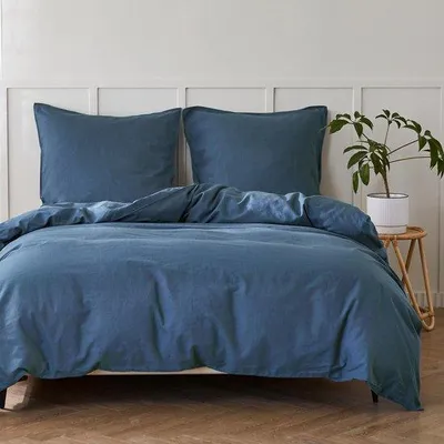 Produktbild von Ibenzoa® s Leinen‑Baumwolle Bettwäsche‑Set 135 x 200 cm – Bettbezug + Kissenbezug 80 x 80 cm, atmungsaktiv, , waschbar bis 60 °C, trocknergeeignet