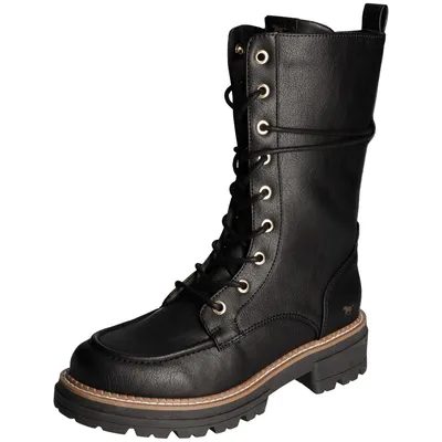 Produktbild von Mustang Damen Stiefelette Halbschaft Plateau Kontraststreifen 1437-503, Größe:39 EU, Farbe:Schwarz