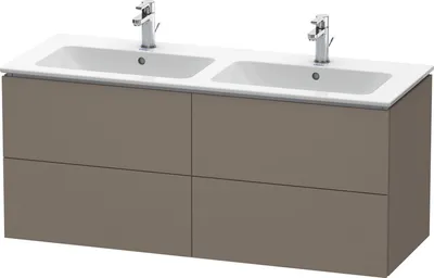 Produktbild von Waschtischunterbau L-CUBE 1290x481x550mm flannel grey seidenmatt flannel grey seidenmatt