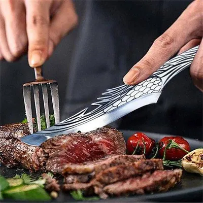 Produktbild von Famanu Kochmesser handgeschmiedet - Edelstahl - Japanisches Küchenmesser mit Lederetui
