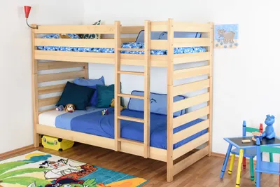 Produktbild von Kinderbett / Etagenbett Buche massiv Vollholz natur 119 – Liegeflächen: 90 x 200 cm (B x L)
