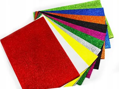 Produktbild von Glitzernde Bastelfolie, 10er Set, Bunt, 30x20 cm
