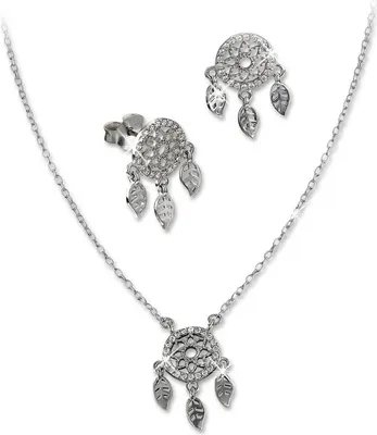 Produktbild von SilberDream Kette Anhänger Ohrringe Zirkonia Damen Silber weiß Set D2GSS406W