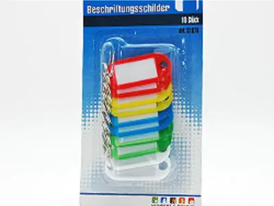Produktbild von 10x Klare Beschriftungsschilder Schlüsselanhänger – Ideal für einfache Organisation im Alltag, 50mm x 20mm