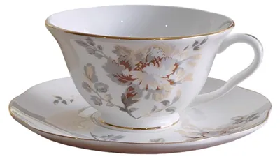 Produktbild von Elegante Porzellantasse mit Untertasse - 250 ml