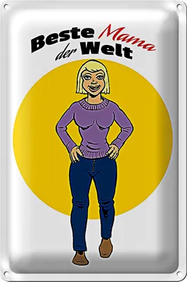 Produktbild von Blechschild Spruch 18x12cm Beste Mama der Welt
