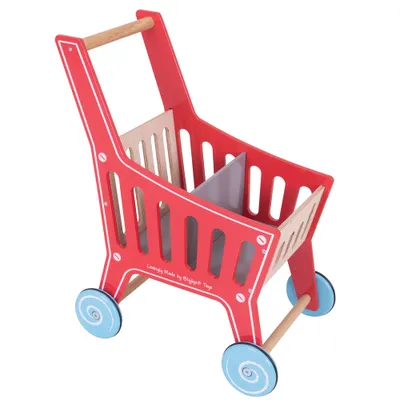 Produktbild von Bigjigs Toys Hölzerner Einkaufswagen Supermarkt
