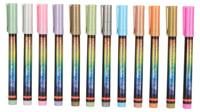 Produktbild von 12 Acrylfarbstifte in verschiedenen Farben, 0,7 mm feine Spitze, Acrylmarker, DIY-Zeichenstifte für Holz, Stein und Glas