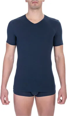 Produktbild von BIKKEMBERGS Herren T-Shirt Kurzarm V-Ausschnitt T-Shirt Stretch-Baumwolle Artikel BKK1UTS02SI, XL, Cotone 95%,Elasthan 5%