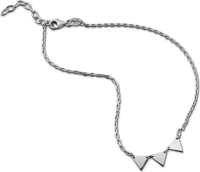 Imagen del producto de Tobillera de plata de ley 925, 25 cm, con triángulos, para mujer, joya auténtica, modelo D2SDF5205J