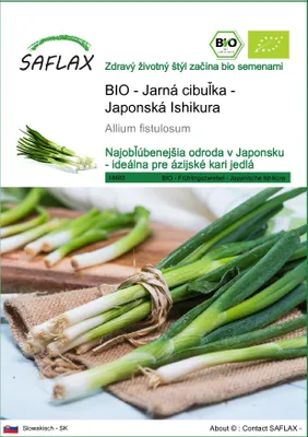 Obrázok produktu pre SAFLAX - BIO - Jarná cibuľka - Japonská Ishikura - Allium fistulosum - 150 Semená