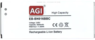 Produktbild von Akku für Samsung EB-BN916BBC Li-Ion 3,85 Volt 3000 mAh schwarz