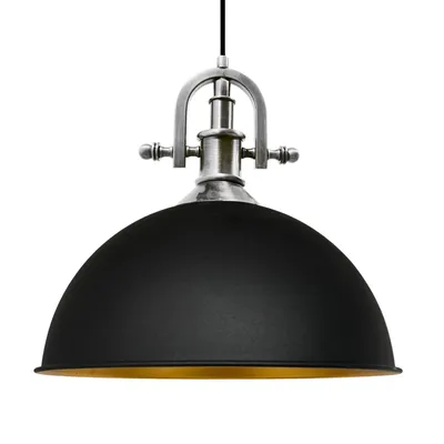 Produktbild von Pendelleuchte Industrielle Metall Groß 40 cm, Schwarz Pendellampe, Küchenlampe