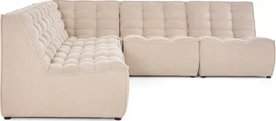 Image de Lisa Design Ellie - canapé modulable d'angle réversible 5 places en velours texturé , Beige