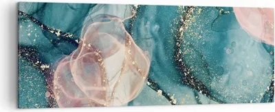 Produktbild von Bild auf Leinwand - Leinwandbild - Einteilig - Flüssigkeit Gold Rosa - 140x50cm - Wand Bild - Wanddeko - Wandbilder - Leinwanddruck - Bilder - Wanddekoration - Leinwand bilder - AB140x50-4817