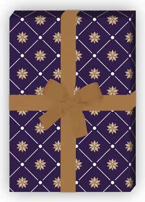 Produktbild von Edles Sternen Mosaik Geschenkpapier nicht nur zu Weihnachten, lila - G8175, 32 x 48cm